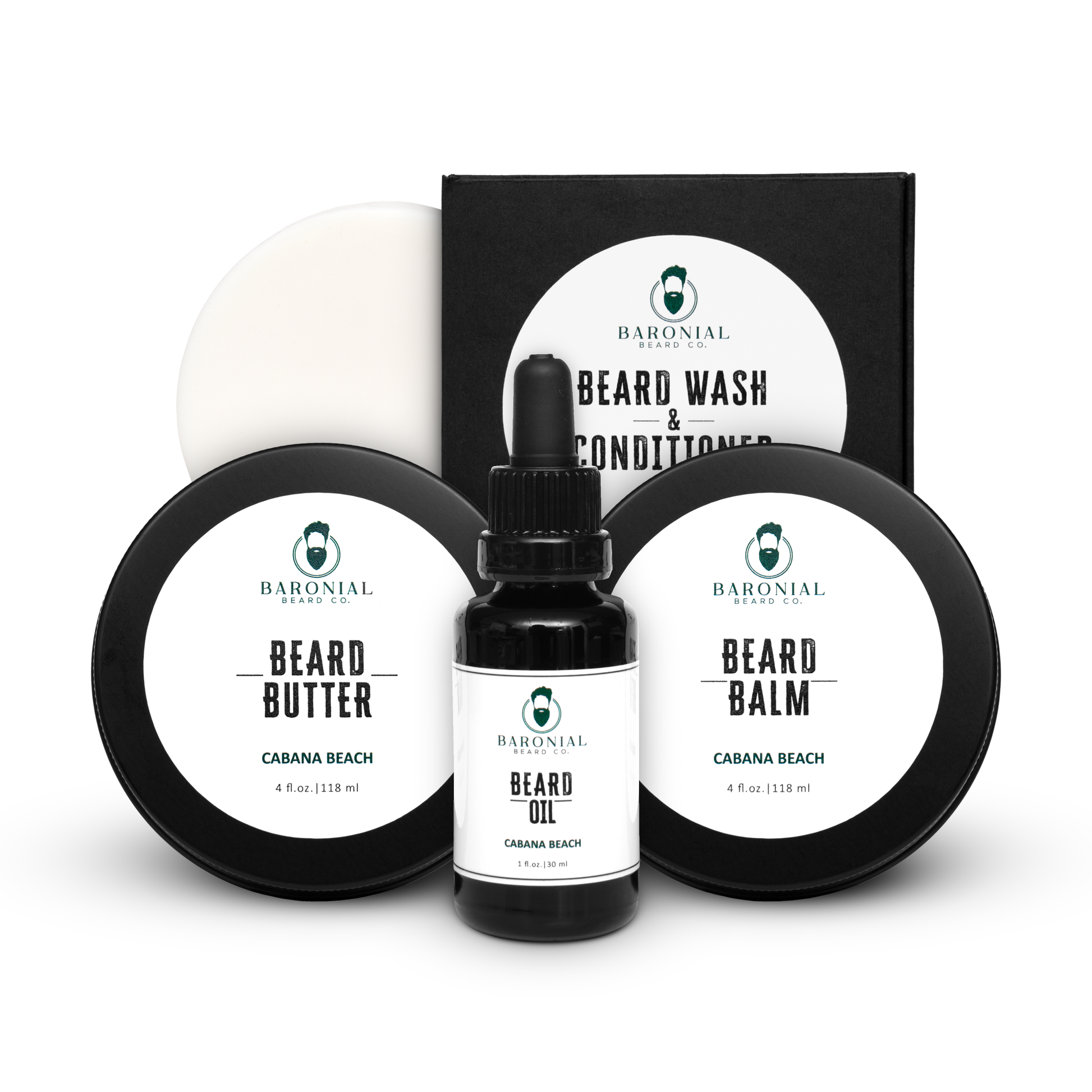 Baronial Beard Co. Best Beard Care Kit with beard oil, butter, balm and wash bar.